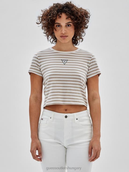 GUESS White Peaks Multi 8ZX4F1321 Originals Eco Striped Baby Tee