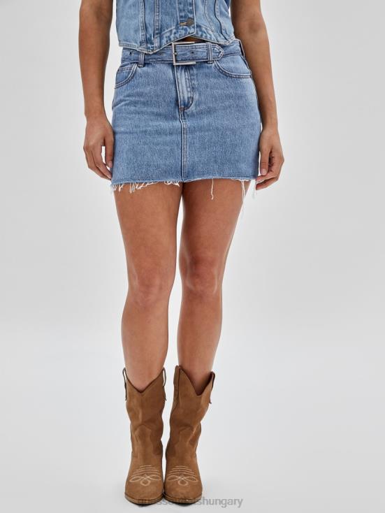 GUESS Go Kitty Medium Wash 8ZX4F131 Originals Belted Denim Skirt