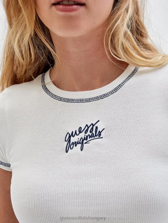 GUESS Sandy Shore 8ZX4F1347 Originals Ribbed Crop Baby Tee