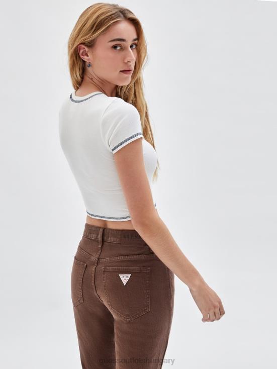 GUESS Sandy Shore 8ZX4F1347 Originals Ribbed Crop Baby Tee