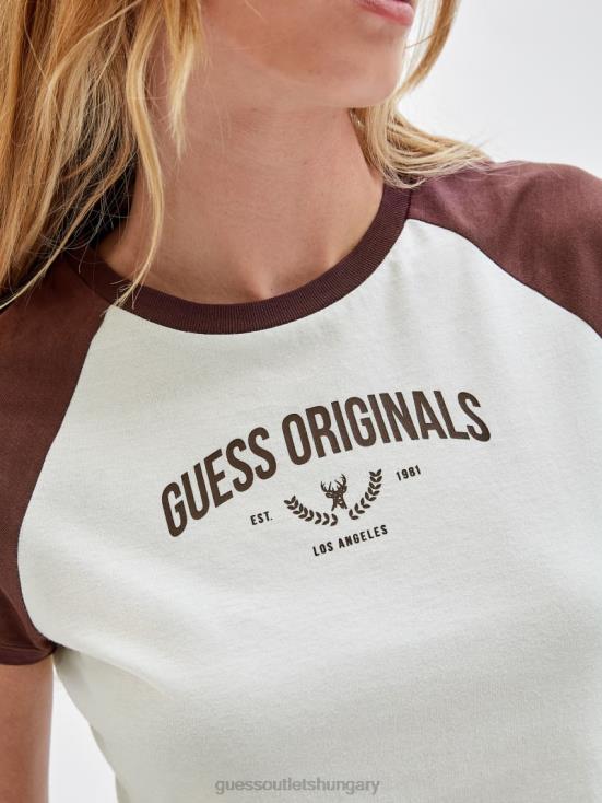 GUESS Sandy Shore Multi 8ZX4F1324 Originals Raglan Crop Baby Tee