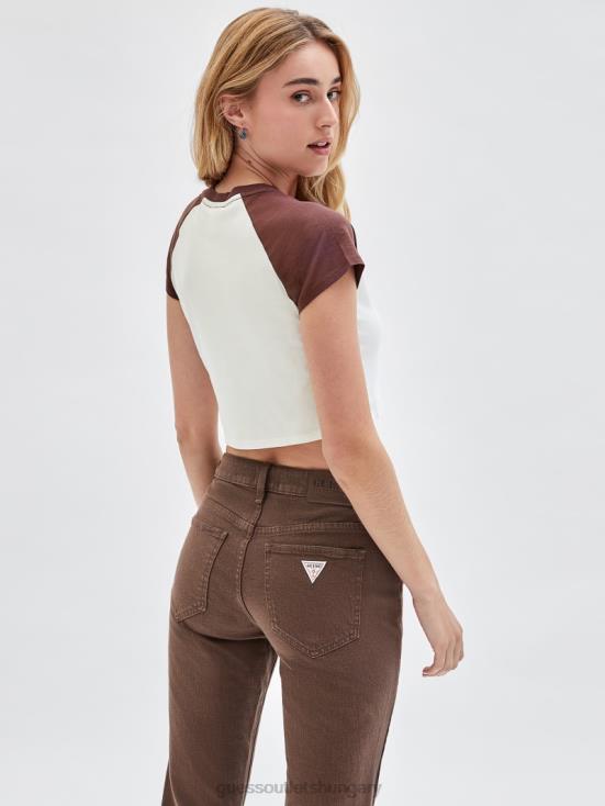 GUESS Sandy Shore Multi 8ZX4F1324 Originals Raglan Crop Baby Tee